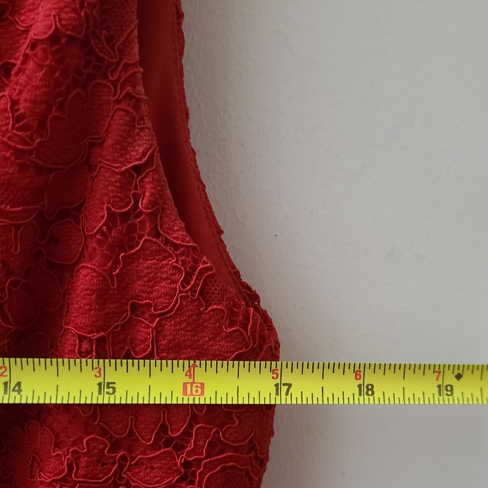 Alice + Olivia Kappa Lace A-line Dress Deep Ruby Red Sz 10 - Picture 10 of 13